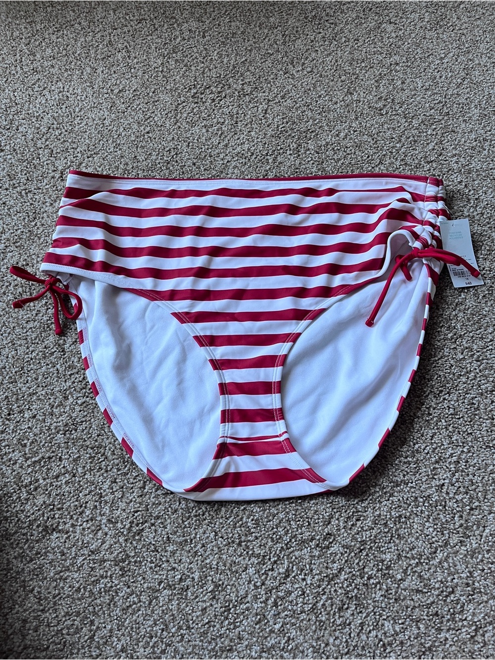 Oasis Red and White Striped Bikini Bottoms